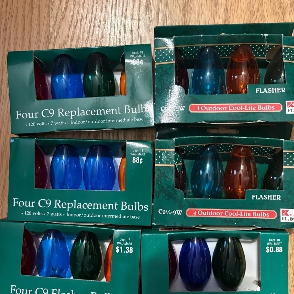 Vintage Home Holiday String Light Bulb Replacement C9 Flashing C9 1/4